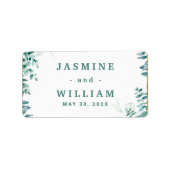 Groen Eucalyptus Square Frameborder bruiloft Etiket (Voorkant)