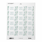 Groen Eucalyptus Square Frameborder bruiloft Etiket (Full Sheet)