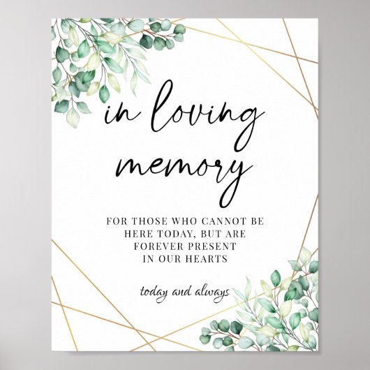 Groen Eucalyptus Trouwdag Ter Herinnering Met Lief Poster (Voorkant)