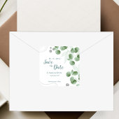 Groen Eucalyptus verlaat bruiloft Save the Date Vierkante Sticker