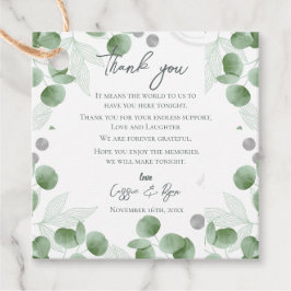 Groen Eucalyptus verlaat Natuur geïnspireerde brui Bedankjes Labels