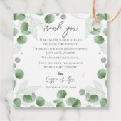 Groen Eucalyptus verlaat Natuur geïnspireerde brui Bedankjes Labels (Achterkant)