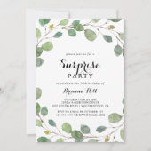 Groen Eucalyptus Verrassingsfeest Kaart (Voorkant)