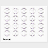 Groen Eucalyptus Violet Lavendel Bruiloft Ronde Sticker (Vel)