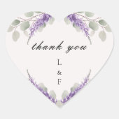 Groen Eucalyptus Violet Lavendel Dank je Hart Sticker (Voorkant)