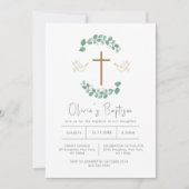 Groen Eucalyptus Vogelkruis doopsel Kaart (Voorkant)