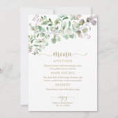 Groen Eucalyptus Vrijgezellenfeest Menu Uitnodigin Kaart (Voorkant)