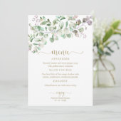 Groen Eucalyptus Vrijgezellenfeest Menu Uitnodigin Kaart (Staand voorkant)
