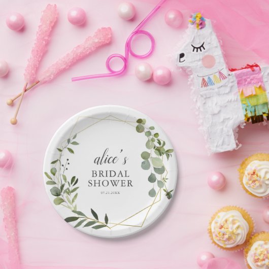 groen eucalyptus Vrijgezellenfeest papier Bord (Feest)