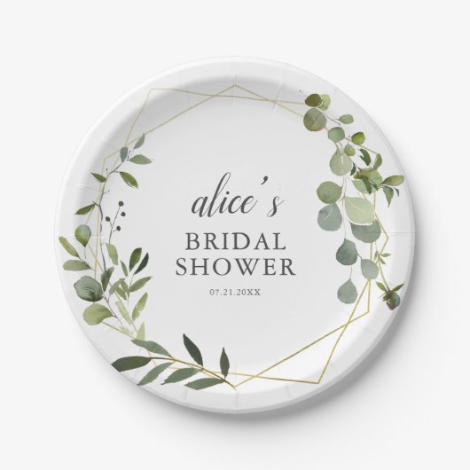 groen eucalyptus Vrijgezellenfeest papier Bord (Voorkant)