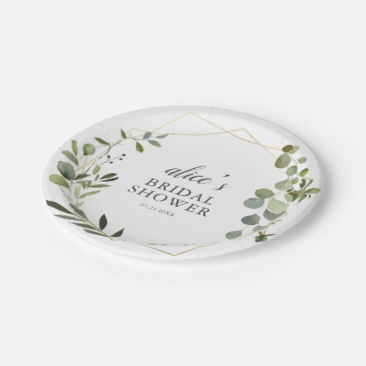 groen eucalyptus Vrijgezellenfeest papier Bord (Gekanteld)