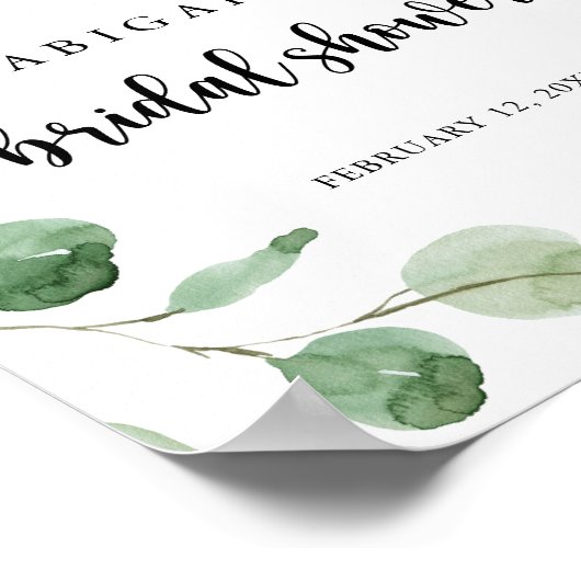 Groen Eucalyptus Vrijgezellenfeest Welkom Poster (Hoek)