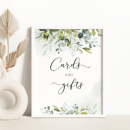 Groen eucalyptus watercolor kaarten en cadeaus poster