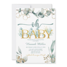 Groen Eucalyptus | Waterverf Babyshower