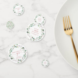 Groen Eucalyptus Waterverf Bruidsdouche Confe Confetti