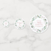 Groen Eucalyptus Waterverf Bruidsdouche Confe Confetti (Voorkanten)
