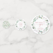 Groen Eucalyptus Waterverf Bruidsdouche Confe Confetti (Achterkanten)