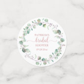 Groen Eucalyptus Waterverf Bruidsdouche Confe Confetti (Kleine voorkant)