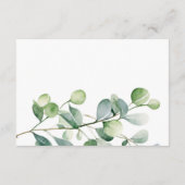 Groen Eucalyptus Waterverf Bruiloft RSVP Informatiekaartje (Achterkant)