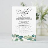 Groen Eucalyptus Waterverf Details Monogram Informatiekaartje (Staand voorkant)