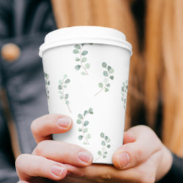 groen eucalyptus Waterverf Papieren Bekers