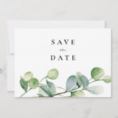 Groen Eucalyptus Waterverf Save The Date (Voorkant)