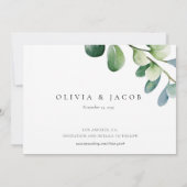 Groen Eucalyptus Waterverf Save The Date (Achterkant)