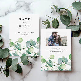 Groen Eucalyptus Waterverf Save The Date