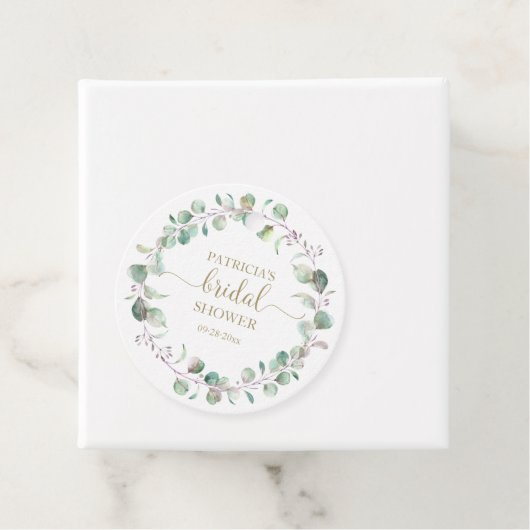 Groen Eucalyptus Waterverf Vrijgezellenfeest Favor Bedankjes Labels (In situ)