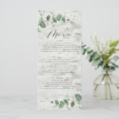 groen eucalyptus white wood elegant trouwmenu menu (Staand voorkant)