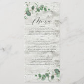 groen eucalyptus white wood elegant trouwmenu menu (Voorkant)