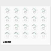 Groen Eucalyptusblad Bruiloftsshower Favoriet Ronde Sticker (Vel)