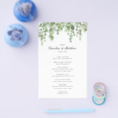 Groen Eucalyptusblad Papier Eetmenu Flyer (Enkel)