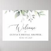 Groen, Eucalyptusbladeren, Boho, Bruidswelkom Poster (Voorkant)