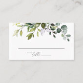 Groen, Eucalyptusbladeren, Boho, Bruiloftsfeest Plaatskaartje (Voorkant)