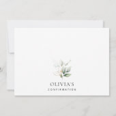 Groen, Eucalyptusbladeren, Boho, Confirmatie Kaart (Achterkant)