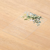Groen, Eucalyptusbladeren, Boho, Doop Acryl Uitnodigingen (Laagn)
