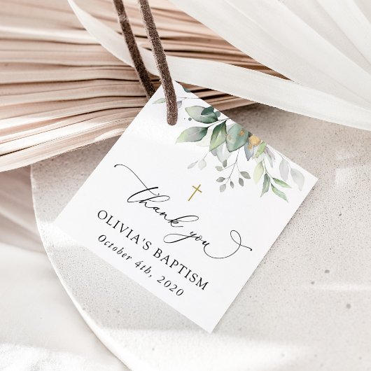 Groen, Eucalyptusbladeren, Boho, Doop Bedankjes Labels