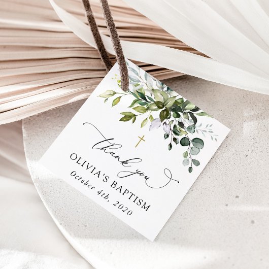 Groen, Eucalyptusbladeren, Boho, Doop Bedankjes Labels