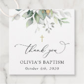 Groen, Eucalyptusbladeren, Boho, Doop Bedankjes Labels (Voorkant)