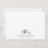 Groen, Eucalyptusbladeren, Boho, Doop Kaart (Achterkant)