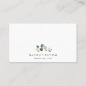 Groen, Eucalyptusbladeren, Boho, Doop Plaatskaartje (Achterkant)