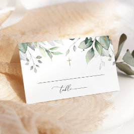 Groen, Eucalyptusbladeren, Boho, Doop Plaatskaartje