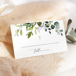 Groen, Eucalyptusbladeren, Boho, Doop Plaatskaartje
