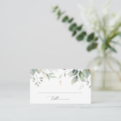 Groen, Eucalyptusbladeren, Boho, Doop Plaatskaartje (Staand voorkant)