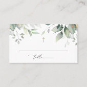 Groen, Eucalyptusbladeren, Boho, Doop Plaatskaartje (Voorkant)