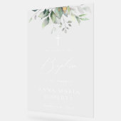 Groen, Eucalyptusbladeren, Boho, Doop Uitnodiging Acryl Bord (Hoek)