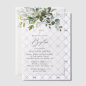Groen, Eucalyptusbladeren, Boho, Doop Vellum Uitnodigingen (Offset (Uitnodiging))