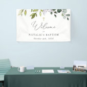 Groen, Eucalyptusbladeren, Boho, Doop Welkom Spandoek (Beurs)