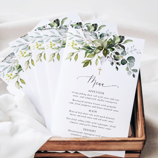 Groen, Eucalyptusbladeren, Boho, Doopmenu